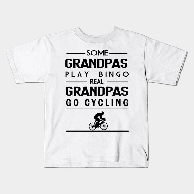 Grandpa Go Cycling Kids T-Shirt by attire zone